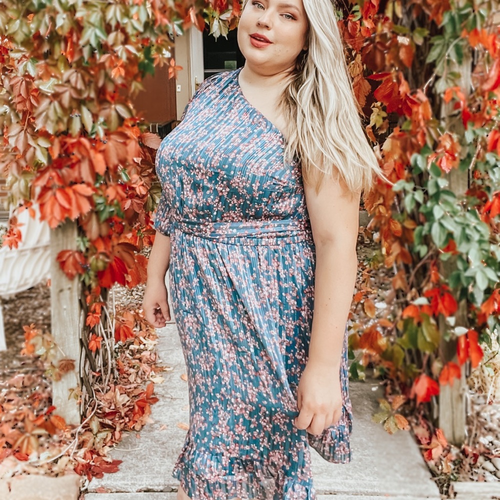 Lane Bryant One-Shoulder Fit & Flare Dress